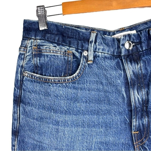 GOOD AMERICAN GOOD VINTAGE RIPPED RIGID COTTON ANKLE STRAIGHT LEG JEANS - Picture 10 of 14